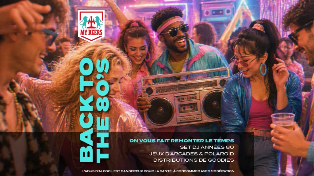 Visuel soirée Back to the 80's au My Beers